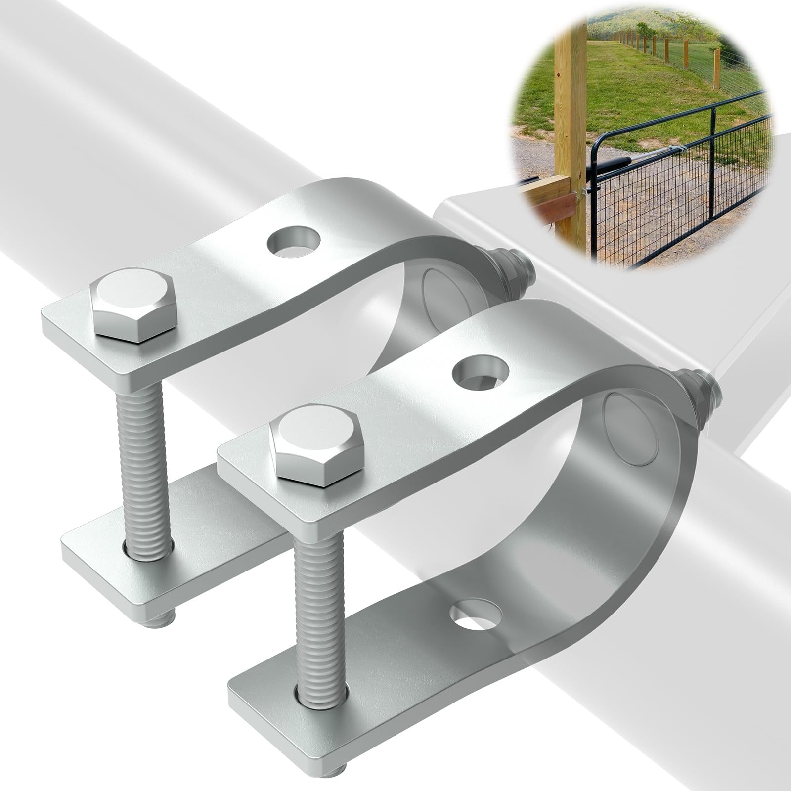 Photo 1 of Universal Tube Bracket Kit for Automatic Gate Opener Systems Fits 1.6" to 2" Tubes