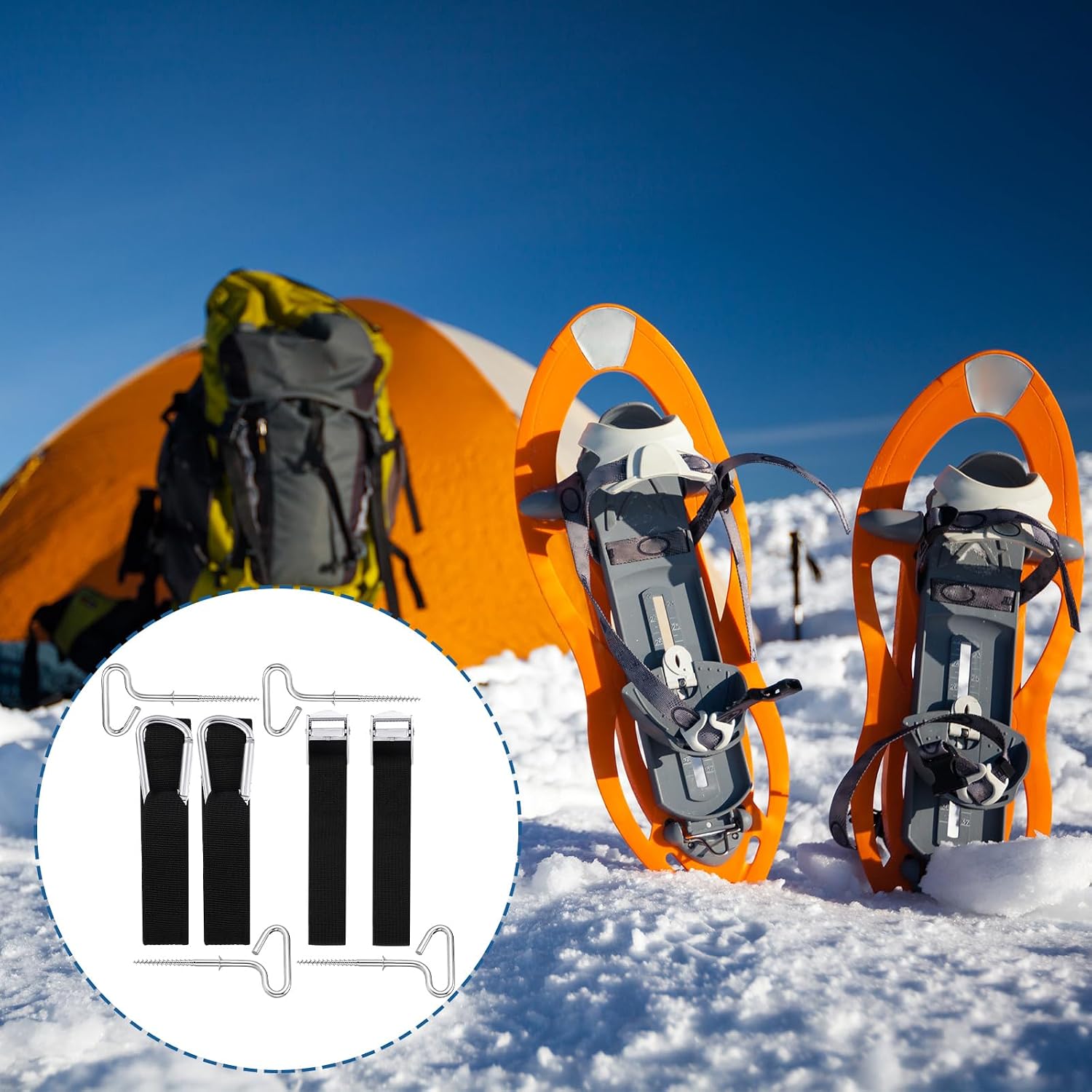 Yaocom 8 Pcs Winter Ice Shelter Accessories Ice Anchors Kit Fishing Tent Anchors Shelter Camping Peg for Winter Fishing Tent