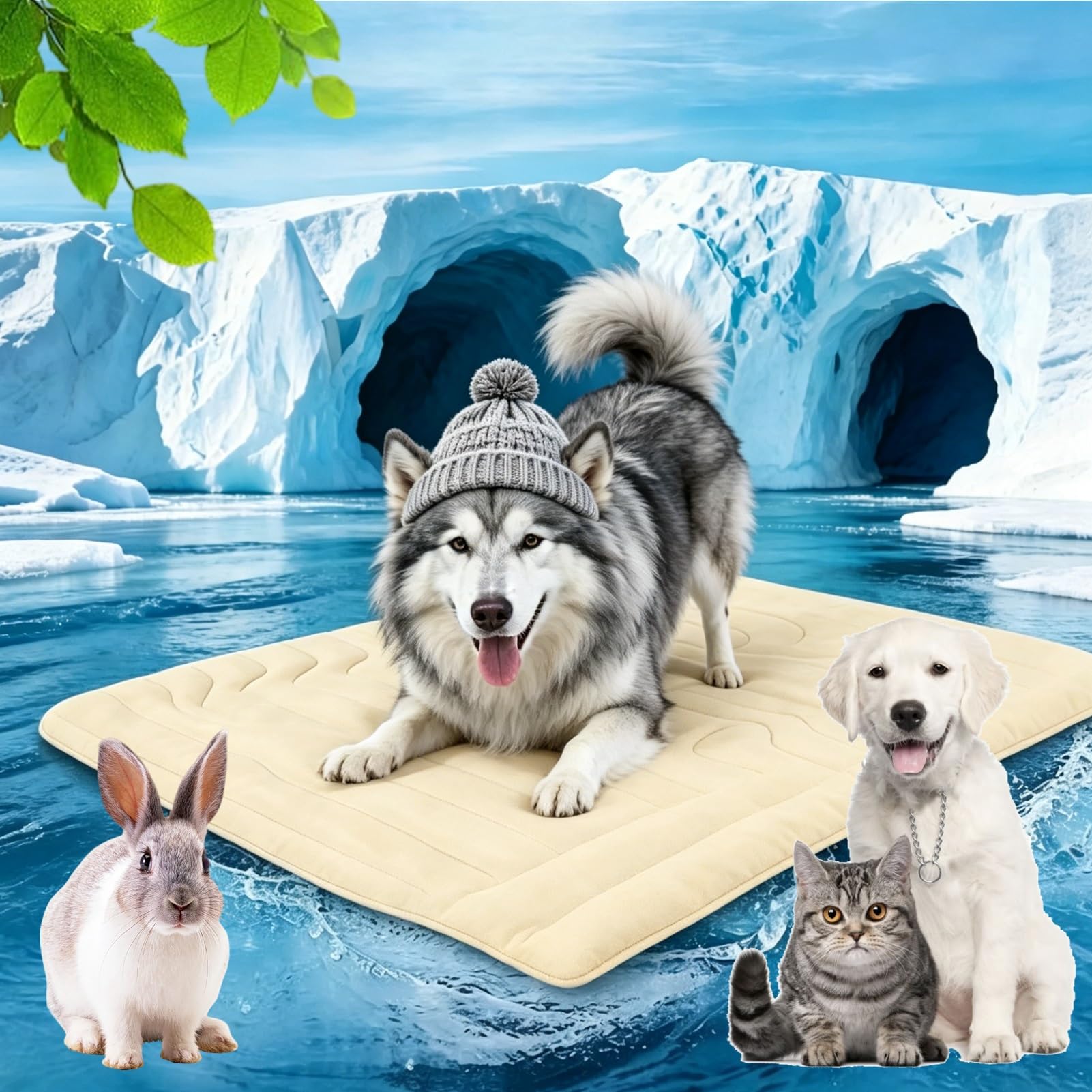 Tapis rafraîchissant pour chiens lapins tapis été auto-refroidissant