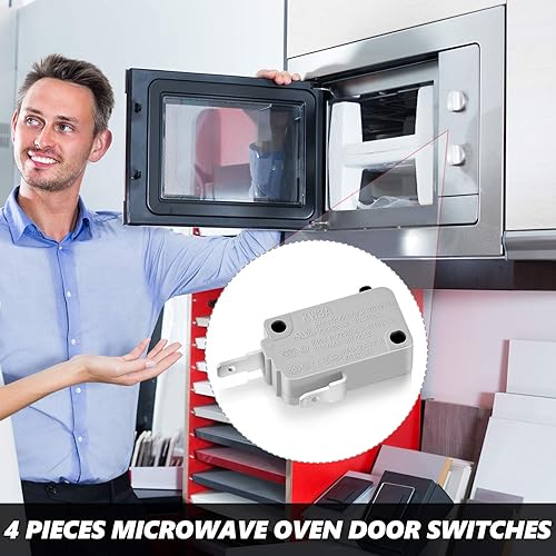 Miniatura 6 de Interruptor de puerta de horno de microondas Reemplazos KW3A normalmente abiertos interruptores normalmente cerrados (4 piezas)