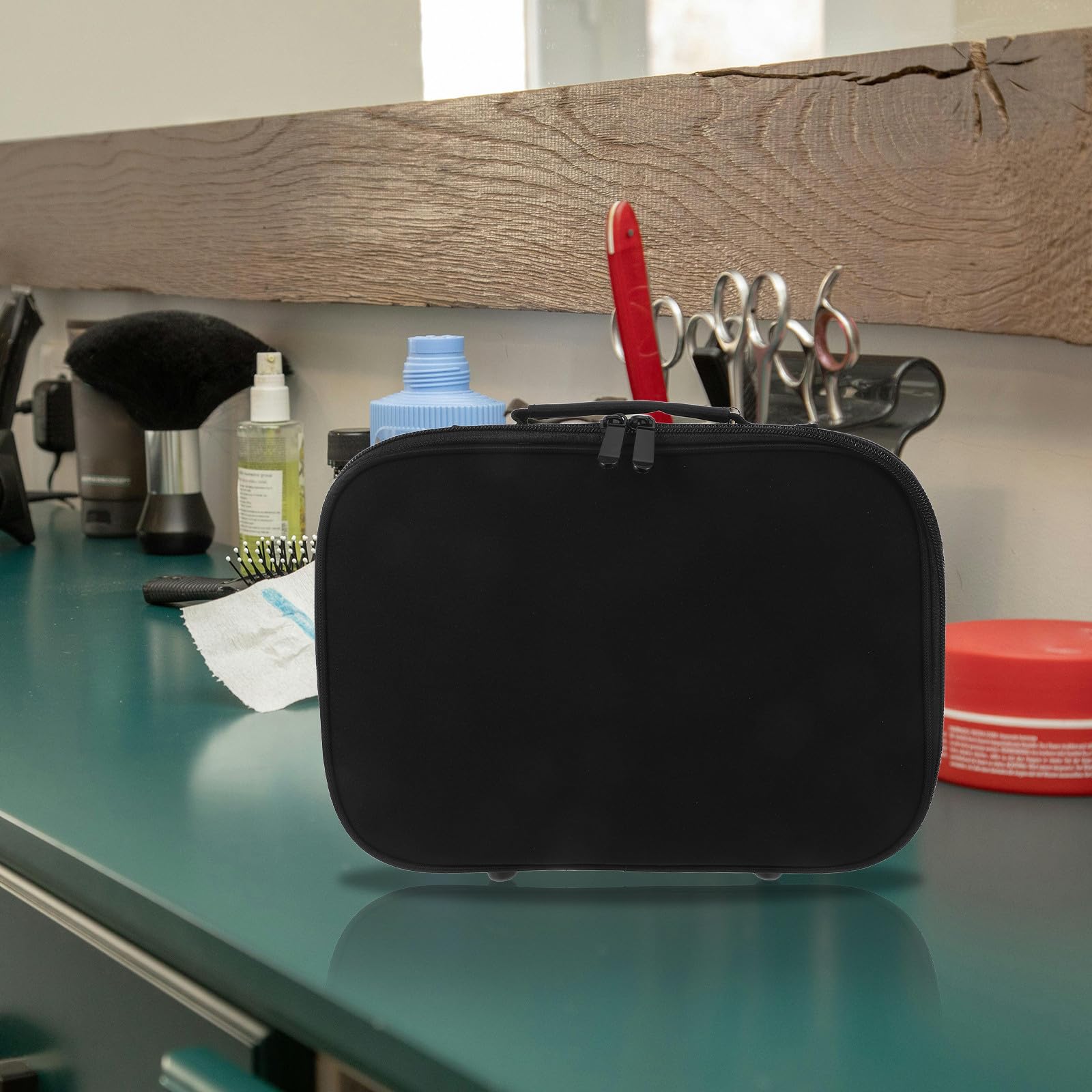 Große Friseurtasche für Friseurscheren und Werkzeuge, Schwarz