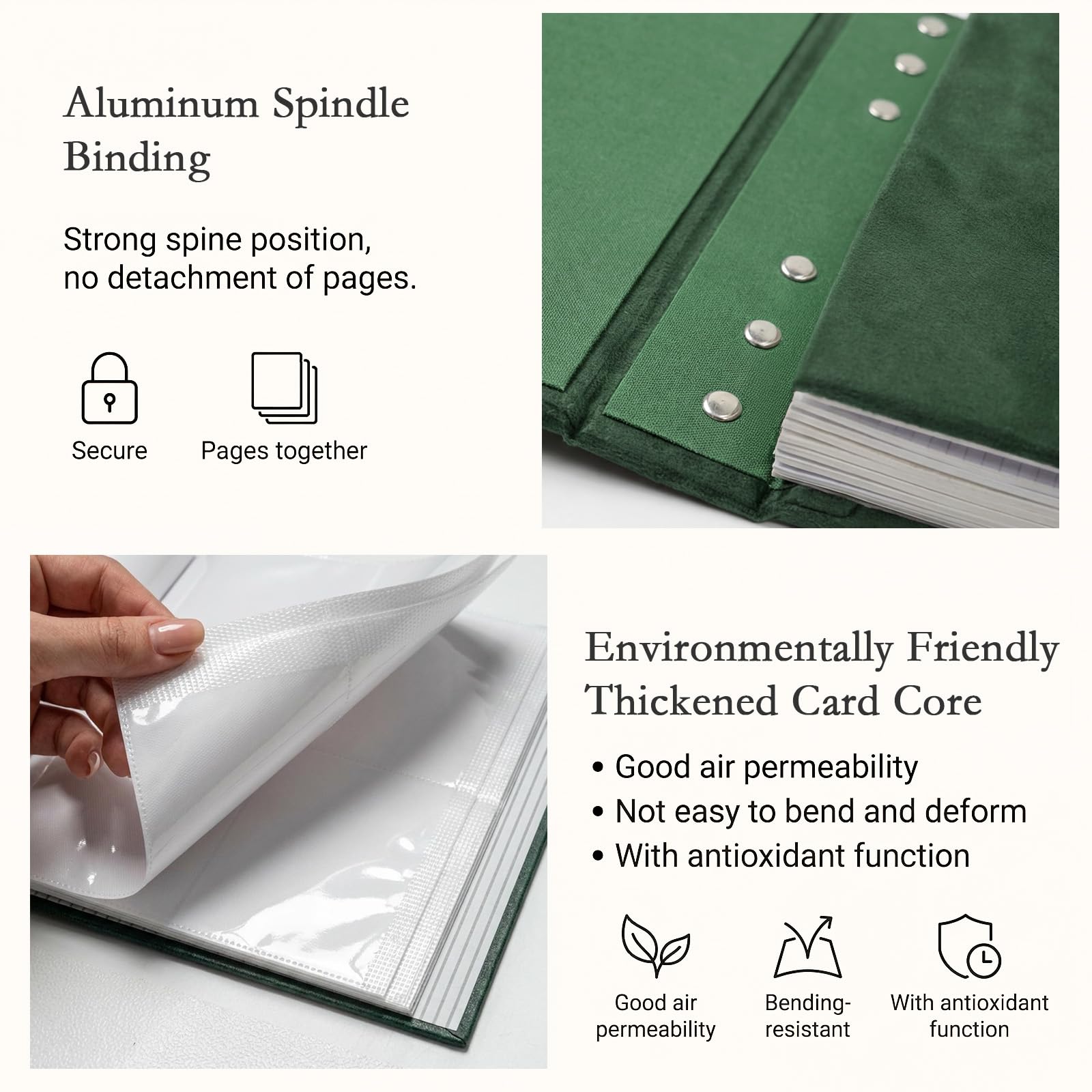 Hochzeits-Fotoalbum, grünes Hochzeits-Scrapbook mit 400 Taschen für horizontale und vertikale Fotos (10,2 x 15,2 cm), Leinen-Hochzeitsalbum für personalisierte, Familienjubiläum/Paargeschenke