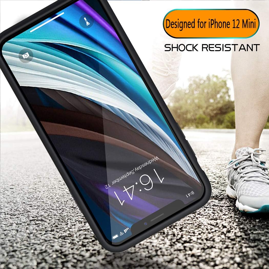 Battery Case for iPhone 12 Mini, Full Encircle 6000mAh Ultra-Slim Rechargeable Portable Charging Cover Extended Battery Pack Compatible with iPhone 12 Mini (5.4 inch) Charger Case with Carplay-Black