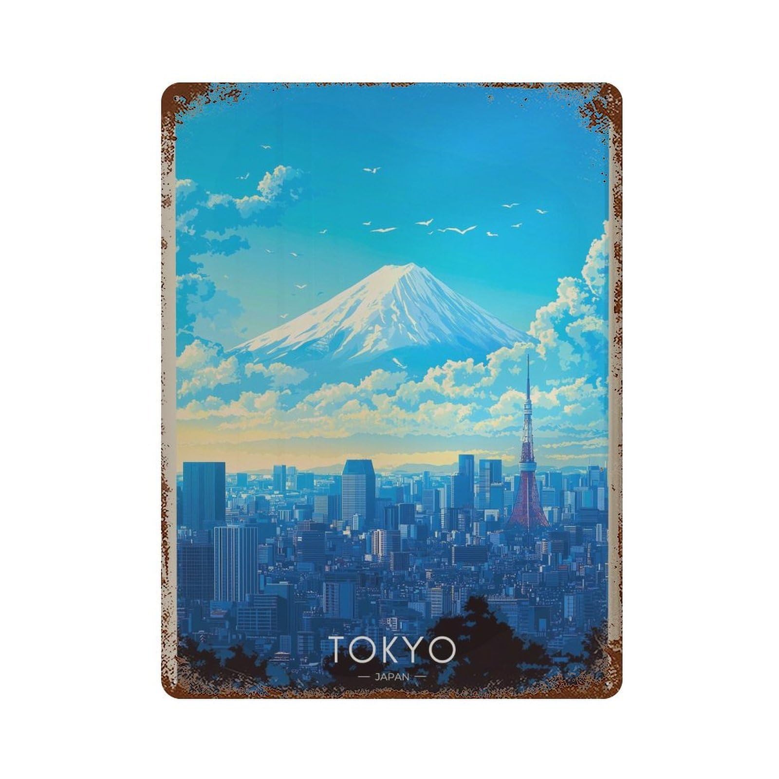 xiaoxiaoshen Tokyo Travel Japan Wall Decor Art Metal Tin Poster Modern Home Decor Art Home Bar Shop Decorations Vintage Sign 40x30cm