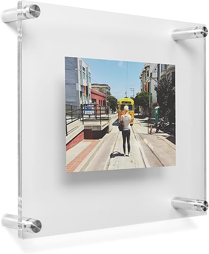 Wexel Art - Marco flotante de acrílico transparente con doble panel de 12 x 10" para fotos de 5 x 7"