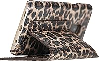 Vista 5 de Venito Venice - Funda delgada compatible con Galaxy S9 con soporte, cartera, cierre automático y función de bloqueo RFID (patrón de leopardo)