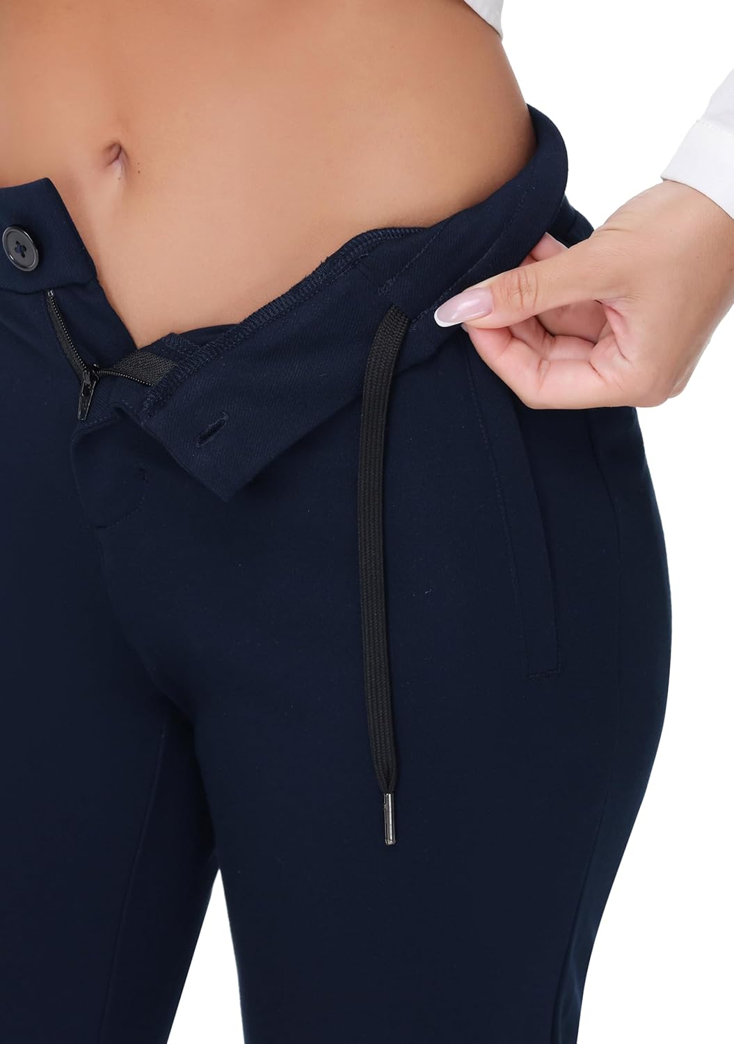 ZTN Womens 29"/31"/33" Business Casual Dress Pants Wide Straight Leg Trousers with Pockets - Image 5