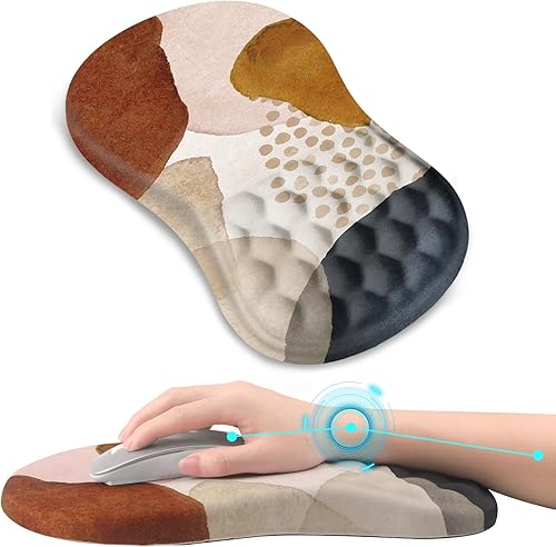 AIMSA Alfombrilla de mouse con soporte para reposamuñecas, ergonómica, diseño de espuma viscoelástica, alivio del dolor, cómoda base de poliuretano