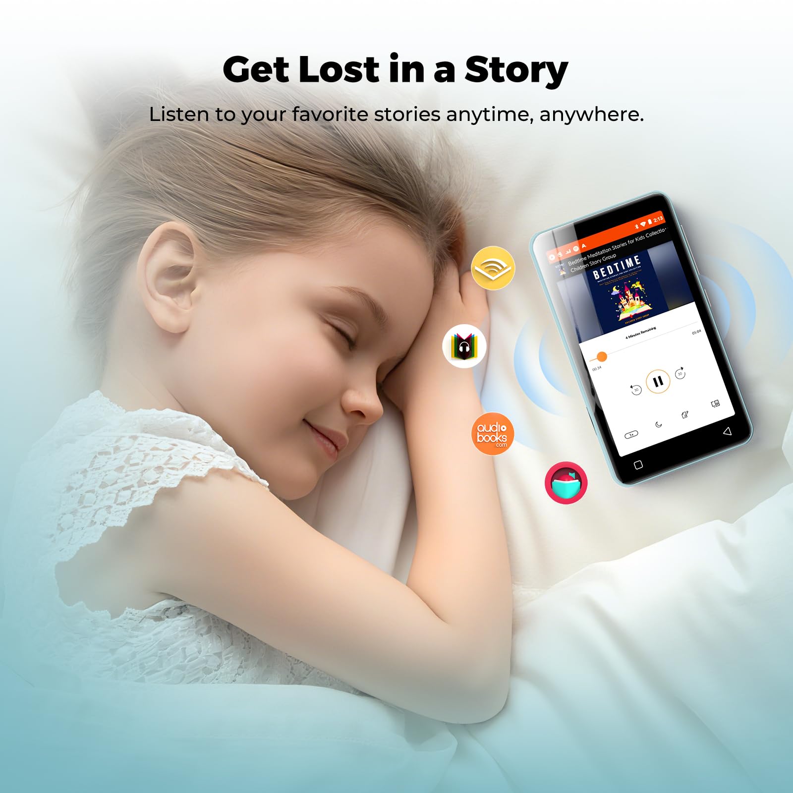 Reproductor MP3 de 160 GB con Bluetooth y WiFi, reproductor de música innioasis con Spotify, Pandora, Amazon Music, pantalla táctil de 4 pulgadas, reproductor de MP4 y MP3 para niños con Libby,