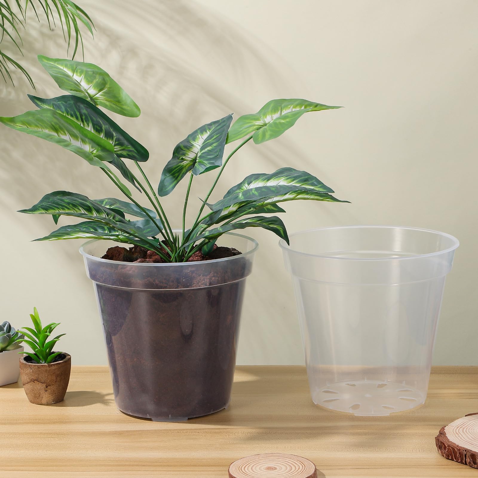 UPKOCH 10 Pièces Pot à Orchidées en Plastique Transparent avec Trous de Drainage Intégrés, Réutilisable et Polyvalent pour Plantes D'intérieur et Jardinage,