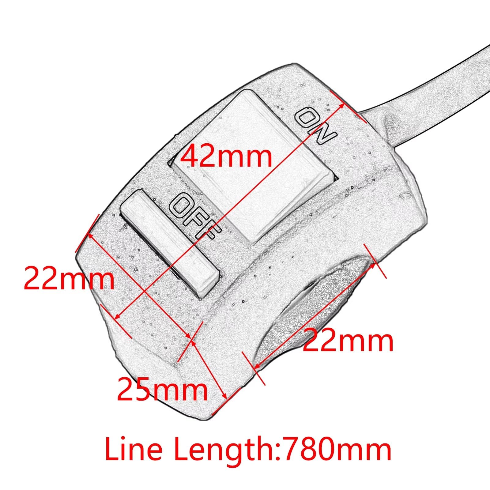 Moto bouton démarrage du moteur Compatible Avec Yamaha 22mm Interrupteur Phare Moto Bouton Marche/arrêt Interrupteur Témoin D'extinction Pièces Détachées Pour VTT Pour Scooter