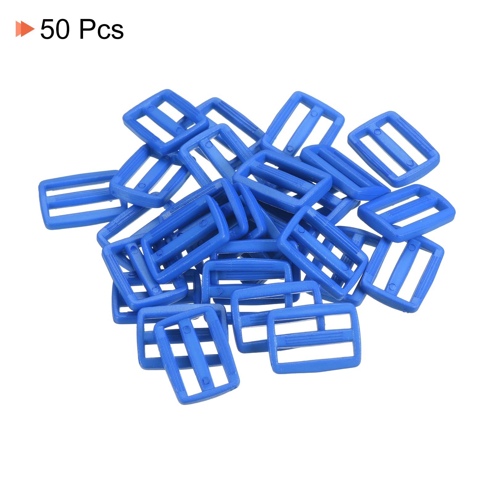 PATIKIL 1 Inch Tri-Glide Slide Buckles, 50 Pack Plastic Webbing Strap Fastener for Backpack Bag Belt Blue - Image 3