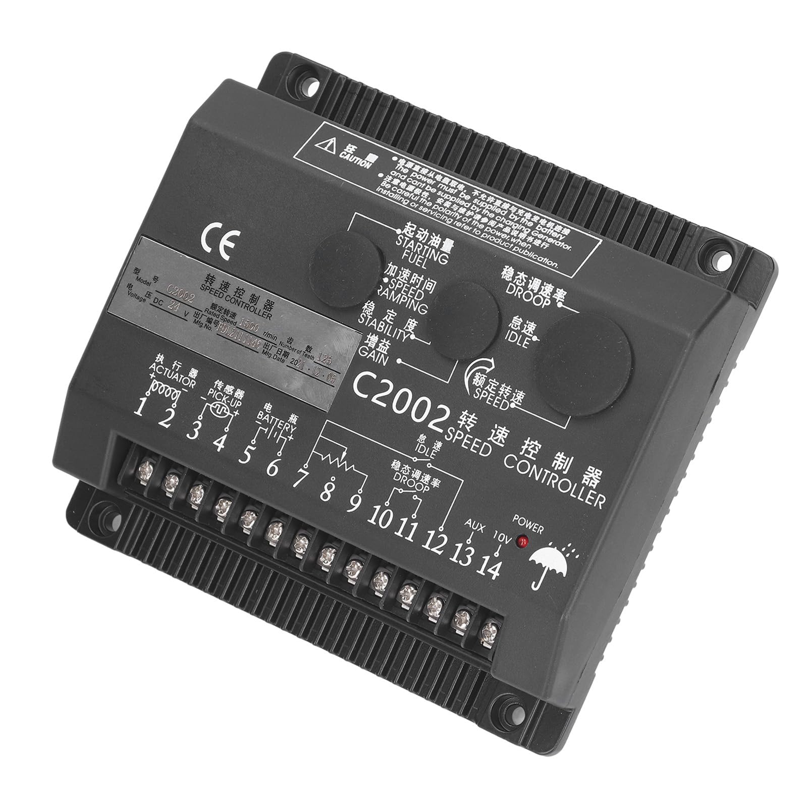 Controlador de Velocidad del Generador de 24 V de 24 V, Diseño de Circuito de Control de Circuito Cerrado único con Alta Estabilidad, Instalación Vertical para la Velocidad del