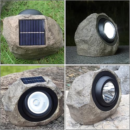 Miniatura 3 de BESPORTBLE Lámpara de piedra solar para exteriores, luces decorativas para exteriores, focos LED, luces solares de tierra, paisaje, luces de roca