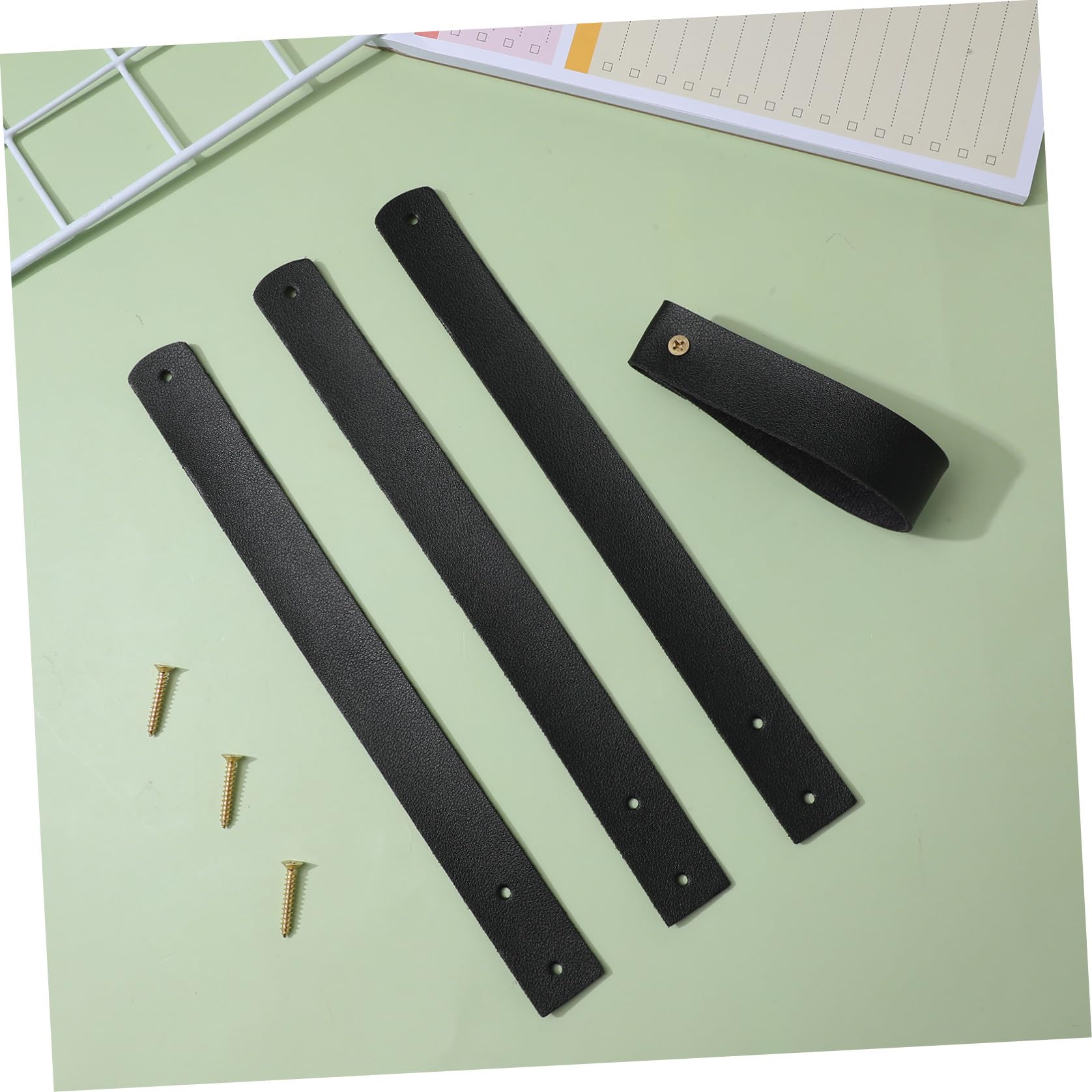 Correas de Barra de Cortina de PU, Ganchos para Toallas de baño, 4 Piezas, diseño montado en la Pared para baño Cocina Dormitorio