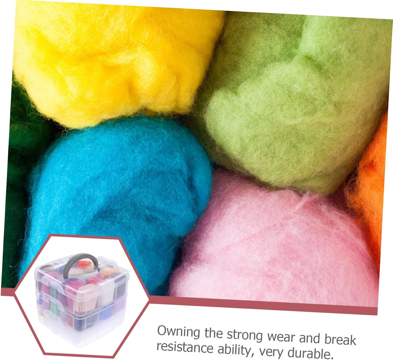 KALLORY Needle Felting Kit Supplies Felting Needles and Storage Box for Making Pets Dolls and Decorations for Beginners and Craft Enthusiasts