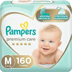 Fralda Pampers Premium Care M - 160 fraldas