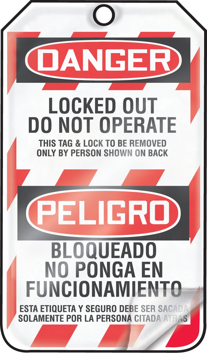 Étiquettes de consignation Danger Locked Out Do Not Operate plastifiées robustes