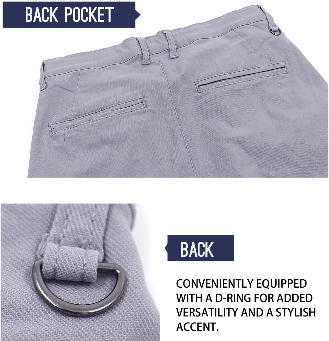 Mens Golf Pants Stretch Skinny Slim Fit Golf Wear 5 Pockets Slit Bottoms - Image 6