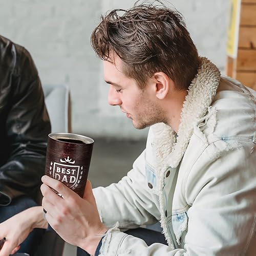 Miniatura 6 de GINGPROUS Regalos para papá de hija, vaso de viaje aislado con texto en inglés "To My Dad Ever", regalos del día del padre para papá de parte de la