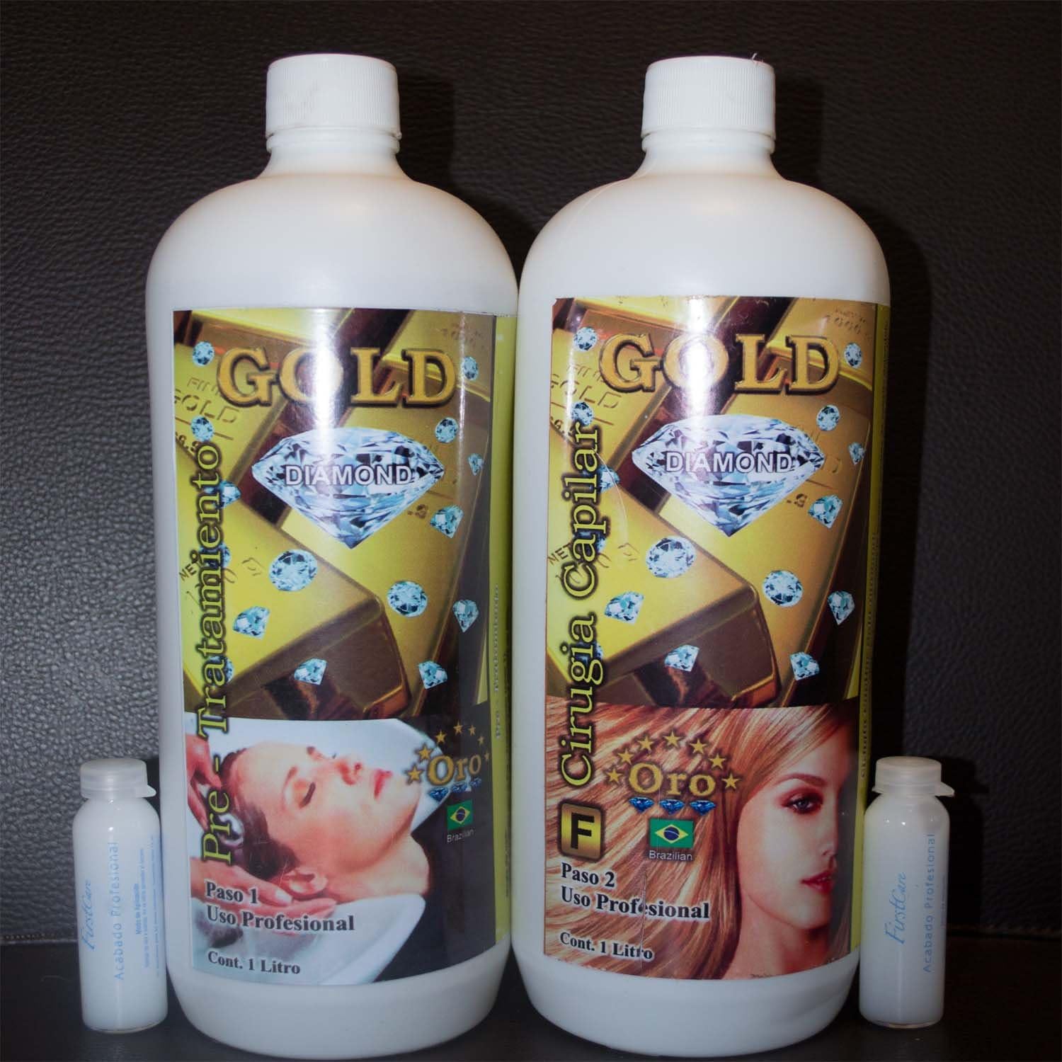 CIRUGIA CAPILAR GOLD DIAMOND BRAZILIAN 32 ONZAS + SHAMPOO ( 2 ampollas Regalo ) Fast Shipping