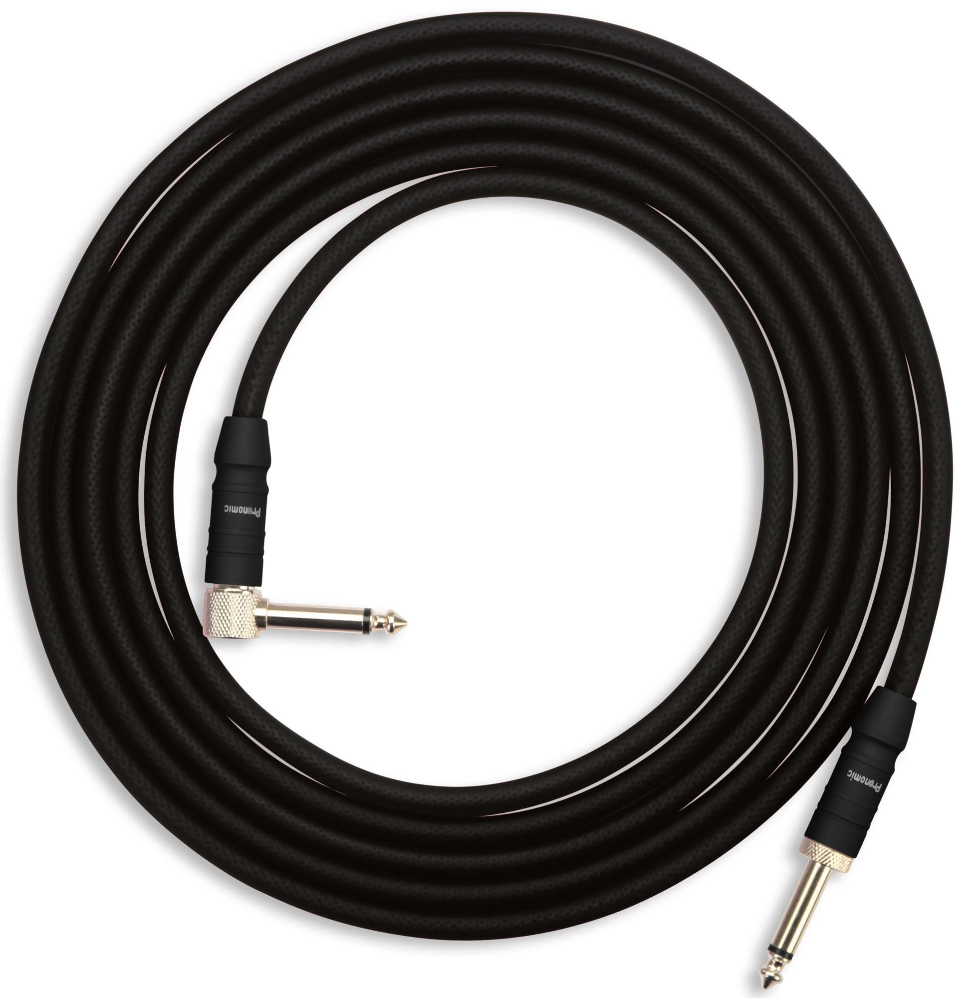 5 x Pronomic Trendline INST-A-3S kabel jack 3 m (profesjonalny kabel gitarowy/instrumentalny, jack 6,3 mm, pozłacany 24-karatowym złotem, elastyczny i wytrzymały płaszcz zewnętrzny, w zestawie zapięcie na kabel, czarny