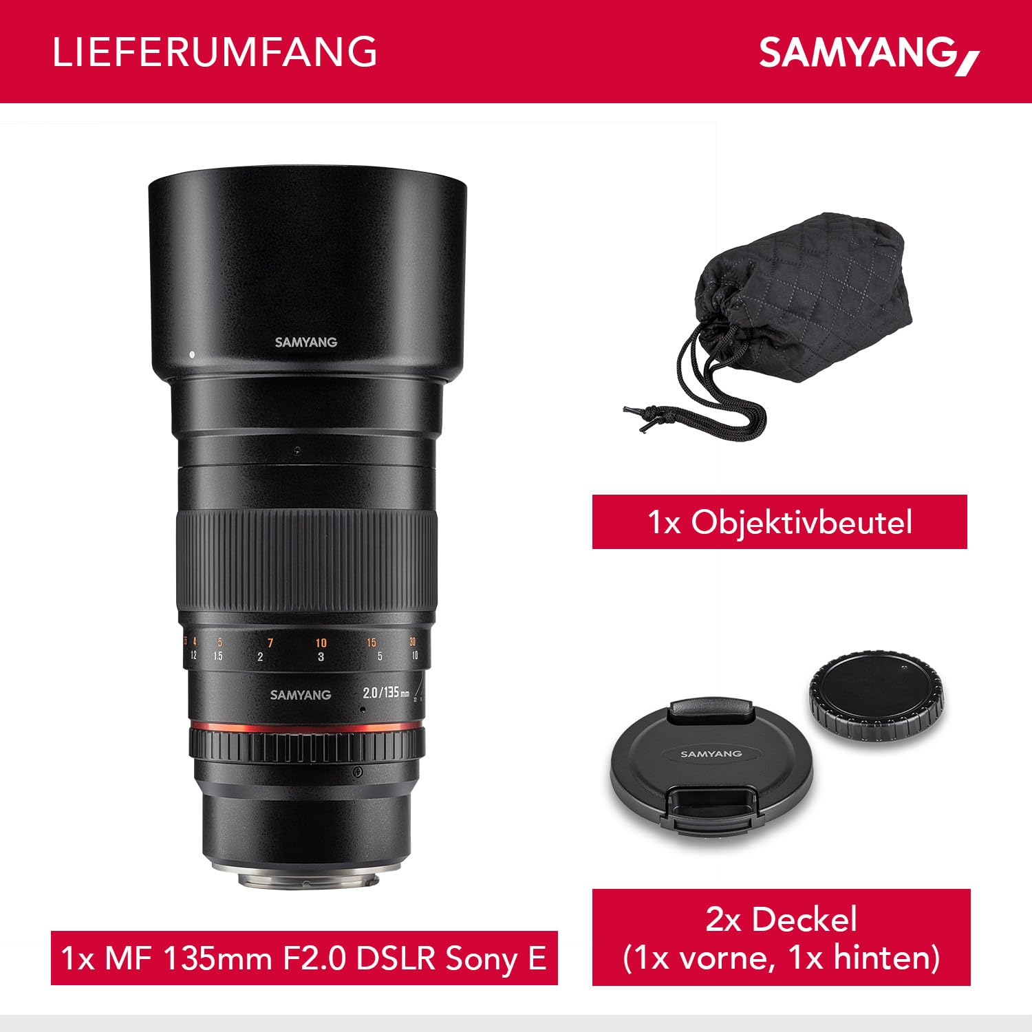 Amazon.com : Samyang 135 mm F2.0 Manual Focus Lens for Sony-E 