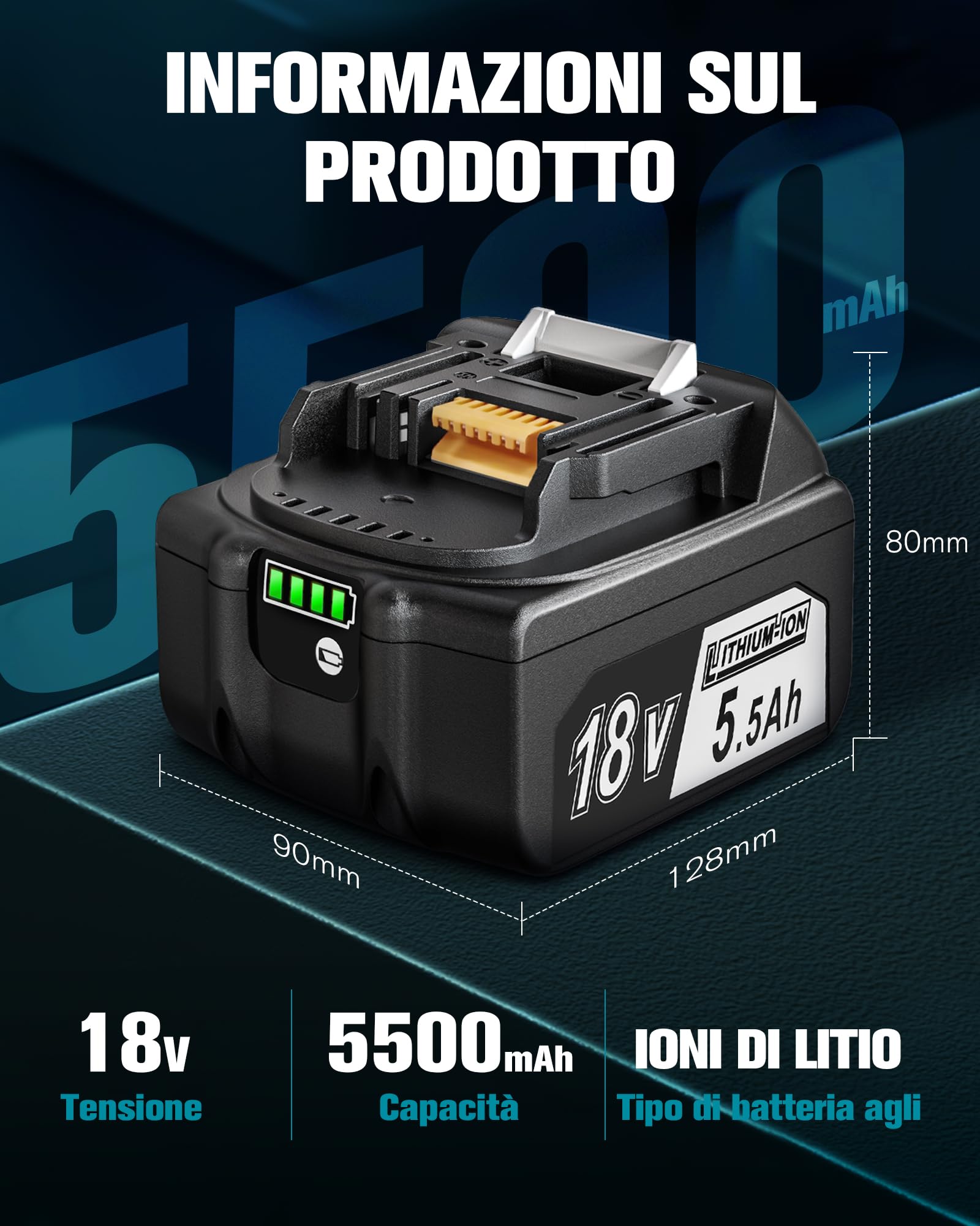 2 sztuki 18 V 5000 mAh akumulator zamienny do Makita BL1850 BL1850B BL1860B BL1860 BL1840B BL1840 BL1830 BL1835 BL1845 194204-5 LXT-400 ze wskaźnikiem LED z pokrywą baterii