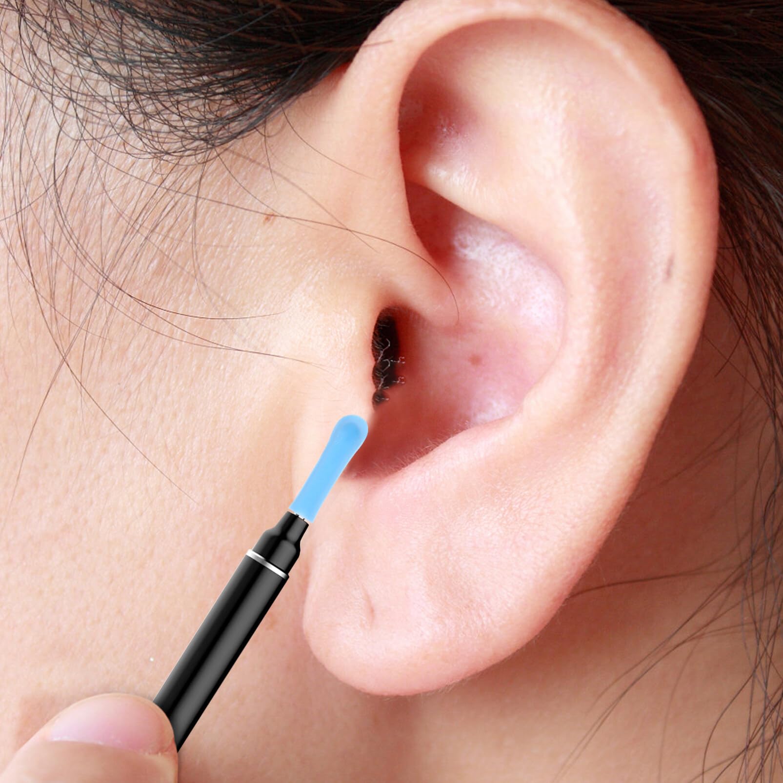 Healvian Ear Spoon Tips,10pcs Ear Cleaner Replacement Tips Ear Cleaner Silicone Cover Sleeves Ear Replacement Pick Ear Wax Removal Accessories (Blue)