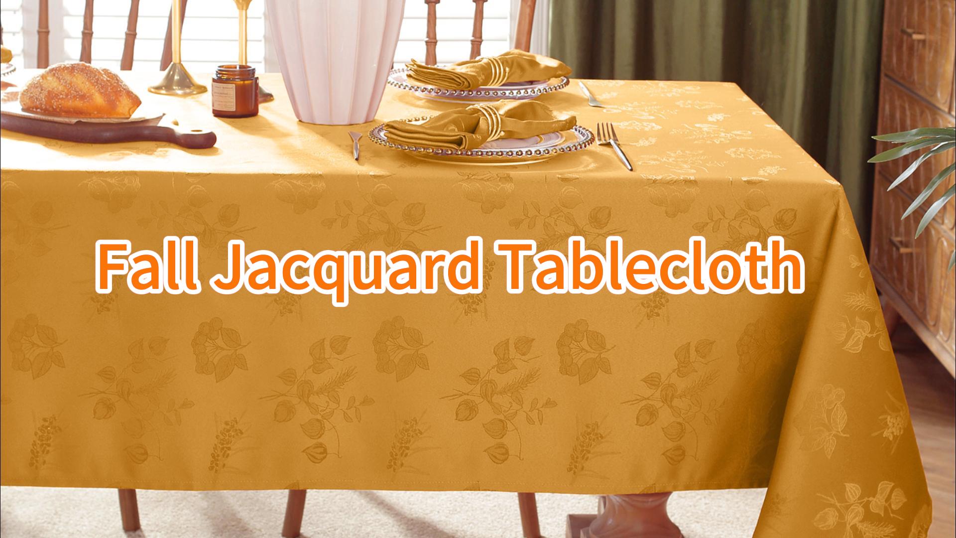 SASTYBALE Nappe De Noël En Tissu Jacquard Daassé, Résistante à L'eau Et Infroissable, En