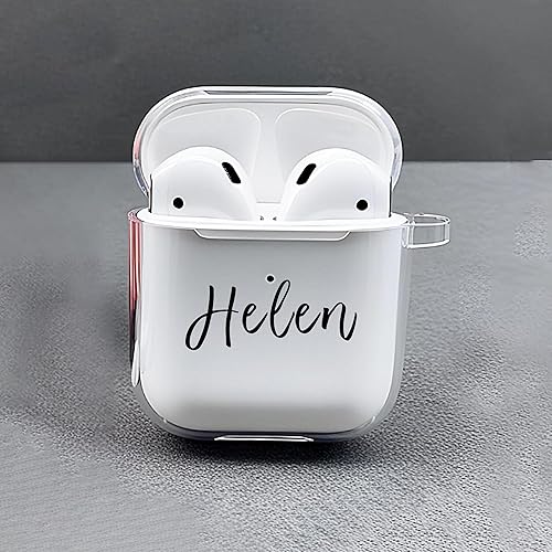 Miniatura 7 de Funda personalizada compatible con AirPods 4, AirPods 2, Airpods 1, nombre personalizado en funda transparente para AirPods 4, 2, 1 con cordón, gran