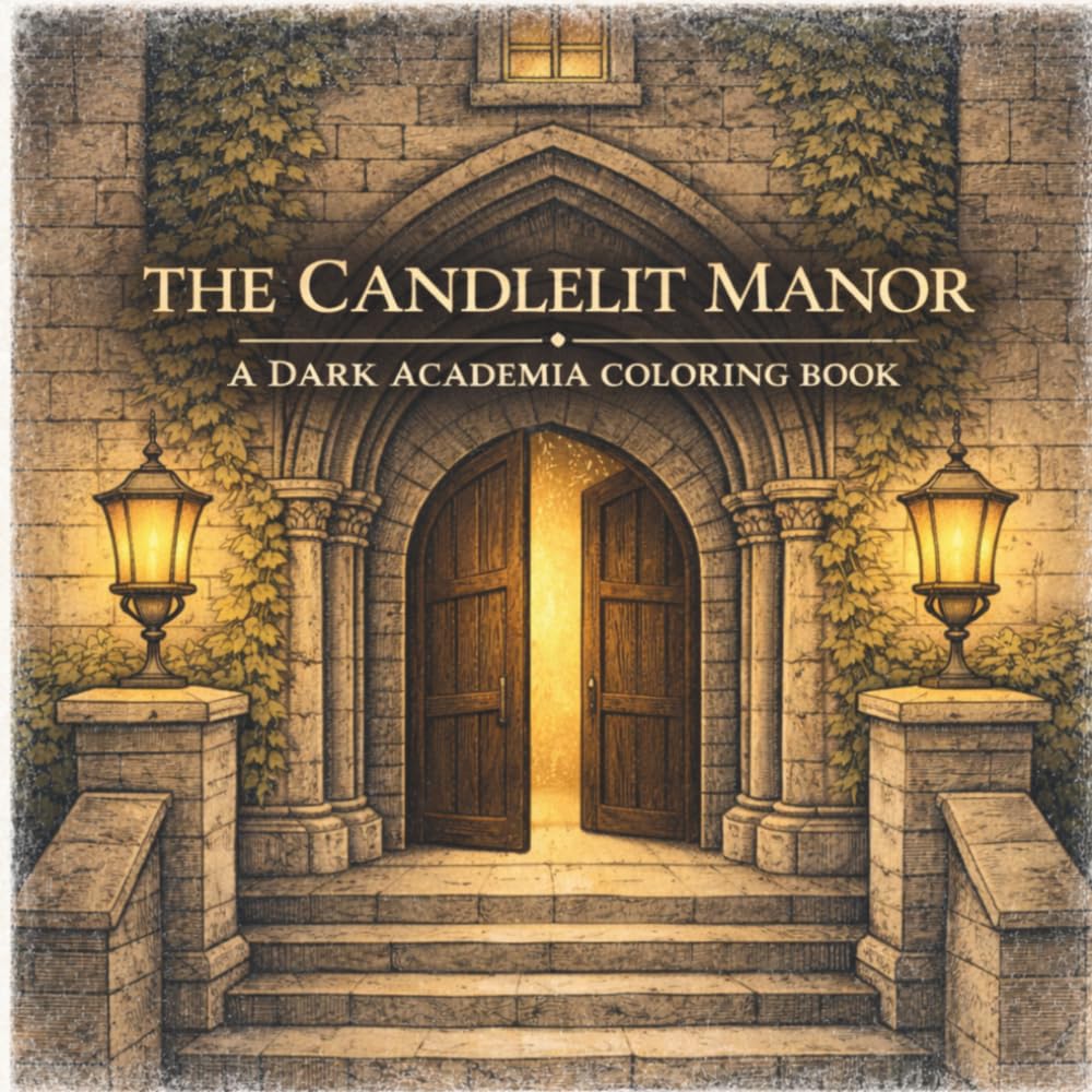 The Candlelit Manor: A Dark Academia Coloring Book