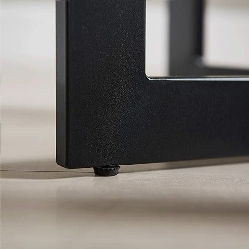 Miniatura 7 de LEEMTORIG KFZ-1831 - Mesa auxiliar ovalada de madera maciza para sala de estar, mesa de centro industrial grande y moderna de 47.9 pulgadas, mesa de