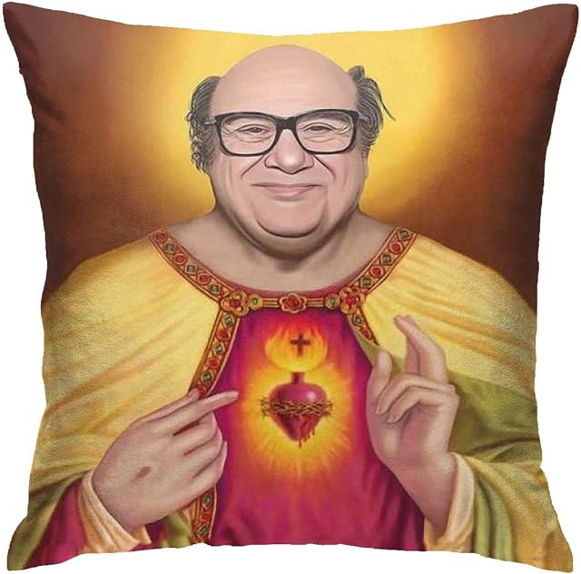 YHEAUN Lord and Savior Danny Jesus Devito Decorative Throw Pillow Covers For Sofa Couch Cushion Pillow Cases 18x18 Inch, One Size, (220219)