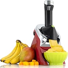 Yonanas IC0988RD13 Deluxe Vegan Non-Dairy Frozen Fruit Soft Serve Dessert Maker, BPA Free, Includes 75 Recipes, 200-Watts, Red