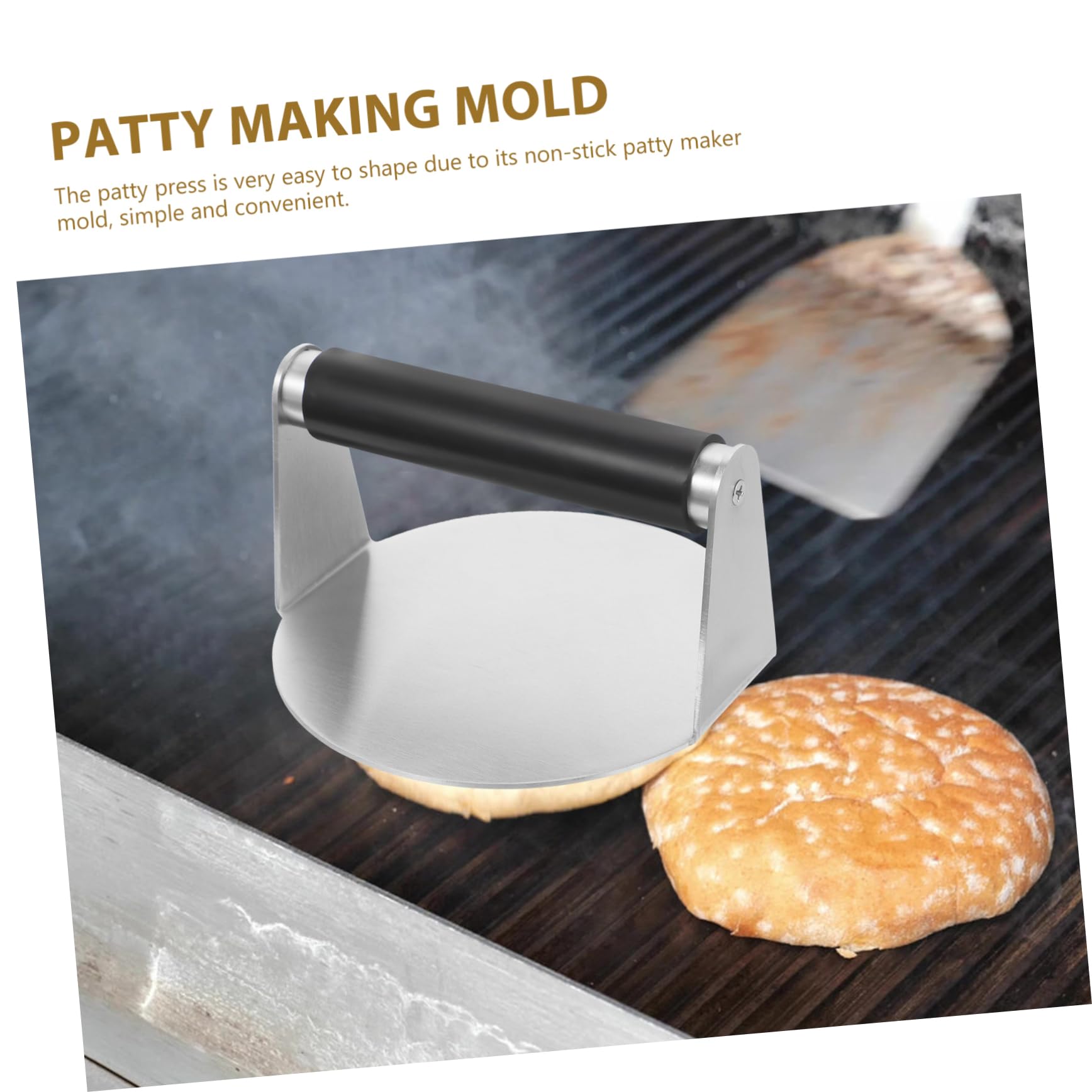 Toyvian Pressa per Hamburger in Acciaio Inox Manico Ergonomico da Cucina