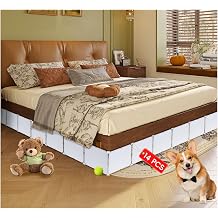 LEICHTEN Under Bed Blocker for Pets 11.8" Height 166" Length in Total, Adjustable Bed Blockers to Keep Cats/Dogs Out from Under Beds Fit Queen, King Bed 2 Sides, Easy to Use, White