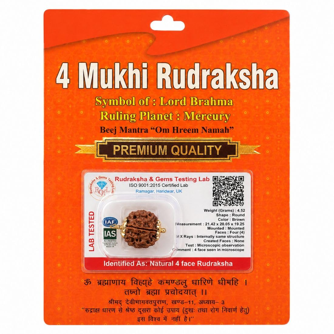 ™ Natural 4 Mukhi Rudraksha Pendant | Original Lab Tested 4 Face Rudraksha with Silver Cap | Spiritual Pendant for Men & Women | Meditation, Prayer, Daily Wear & Gift-image-31