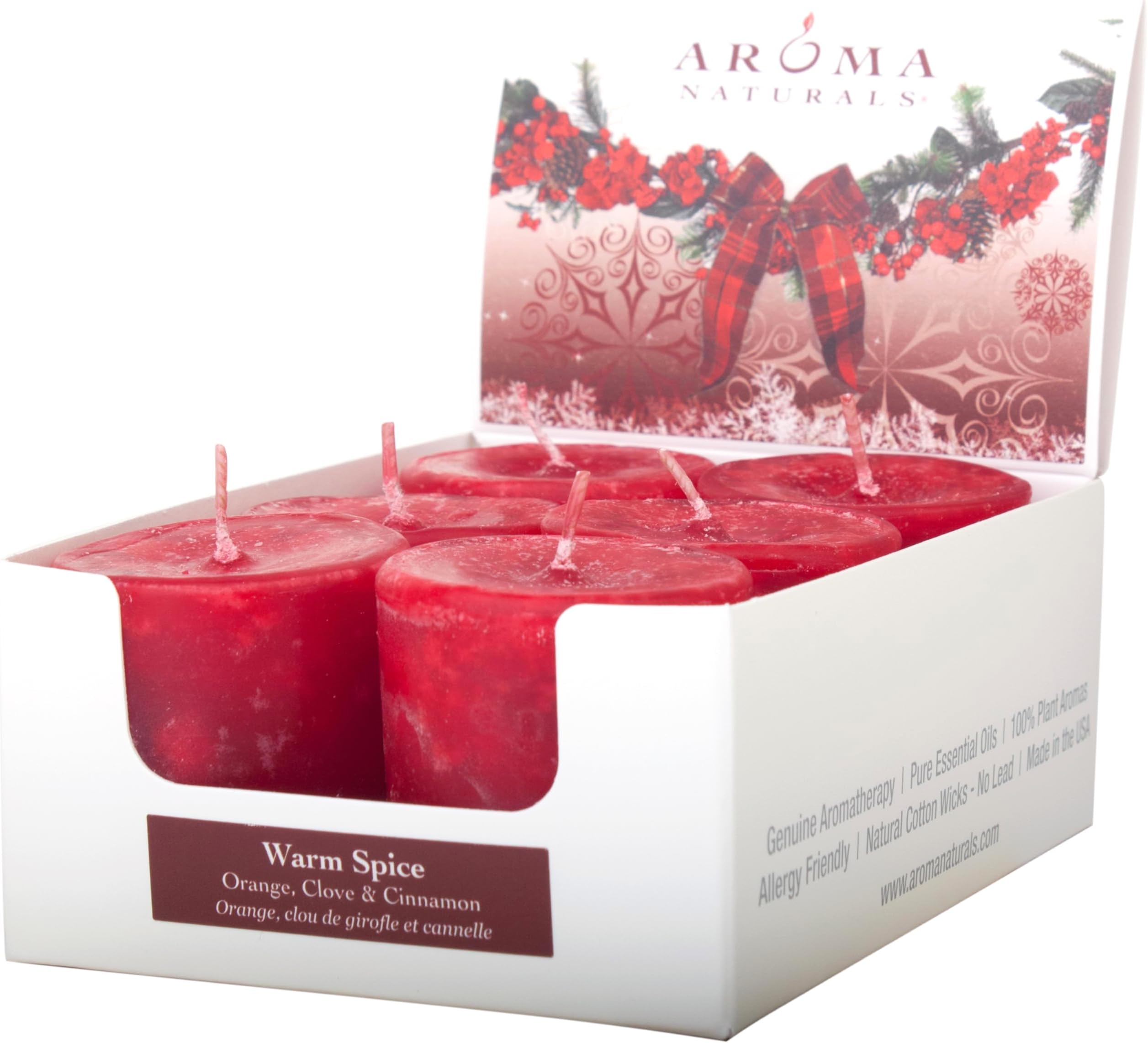 Votive Candles Essential Oil, Peace Ruby Holiday, 6 Count
