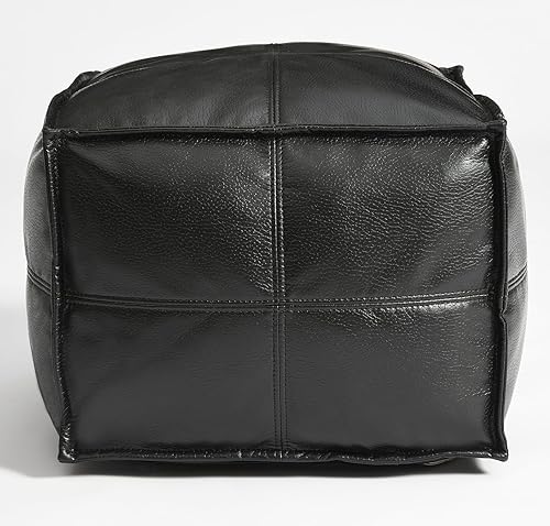 Miniatura 1 de C COMFORTLAND Unstuffed Pouf Ottoman, Faux Leather Poof Cover with Storage, Square Foot Rest, Floor Foot Stools, Bean Bag Ottomans Furniture for