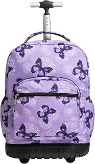 18 inches Wheeled Rolling Backpack Multi-Compartment College Books Laptop Bag Business Trip Carry-on