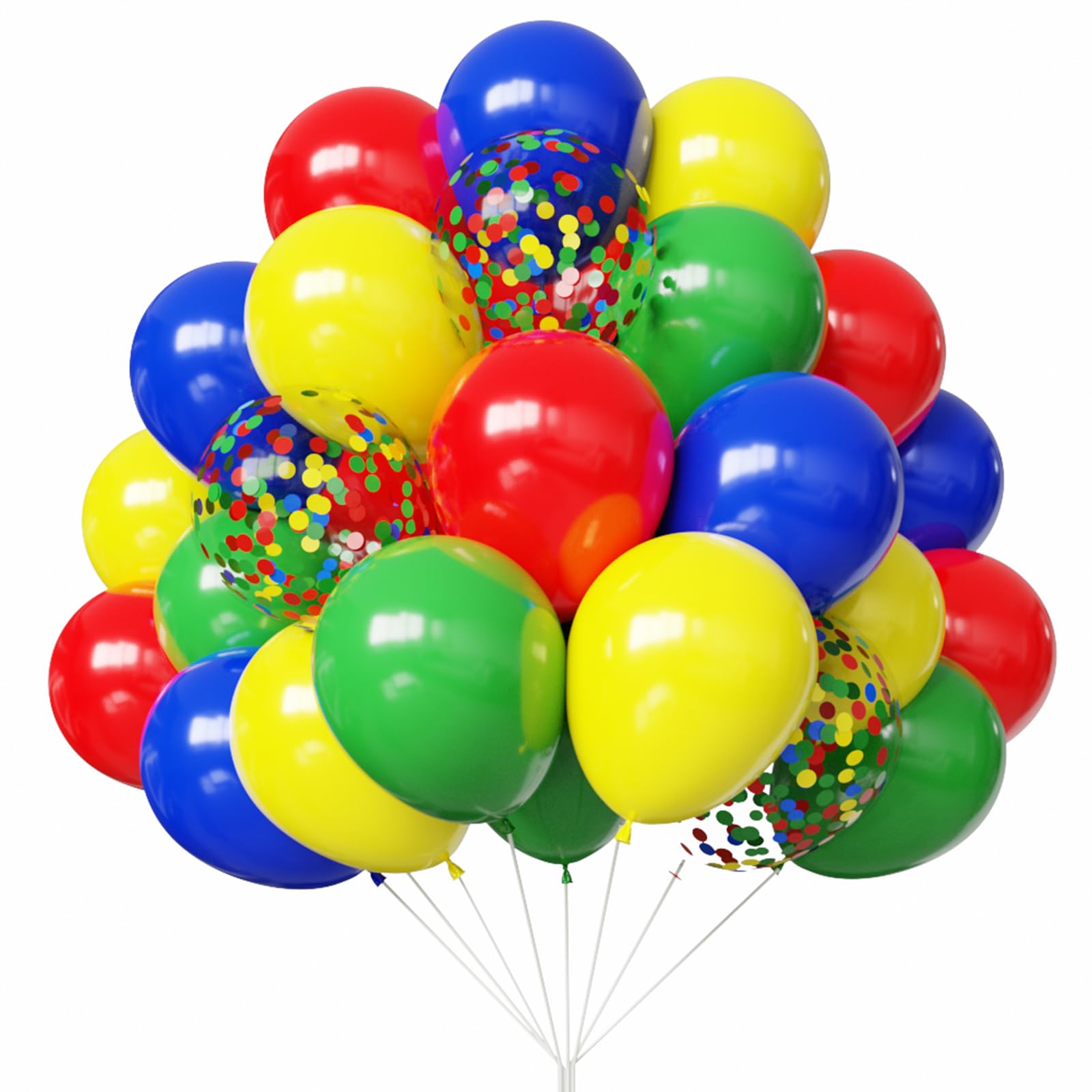 YMSZ Red Blue Green Yellow Balloons, 67pcs 12 Inch Colorful Latex Balloons for Birthday, Baby Shower, Carnival Circus Party Decorations — image 1