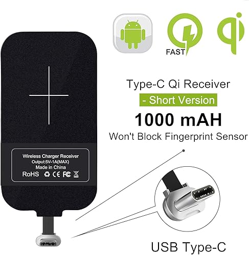 Miniatura 3 de Nillkin Receptor y adaptador de carga inalámbrica, módulo receptor de cargador inalámbrico Qi para Google Pixel, Samsung Galaxy A51A52A53A54A55, LG