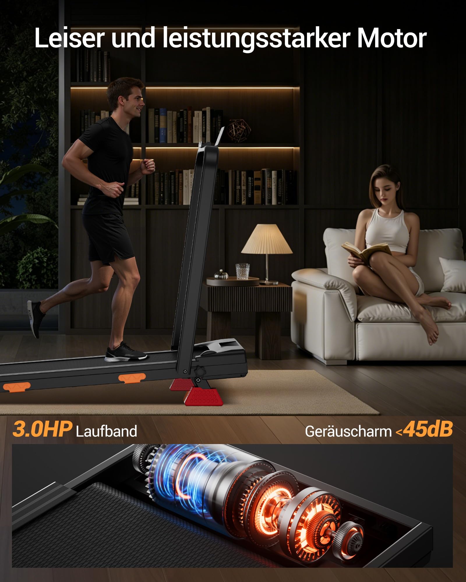LONTEK Laufband für Zuhause klappbar, Laufband mit Steigung für Zuhause 15%, kompaktes Walking Pad mit Steigung max. Belastung 159 kg, Fernbedienung