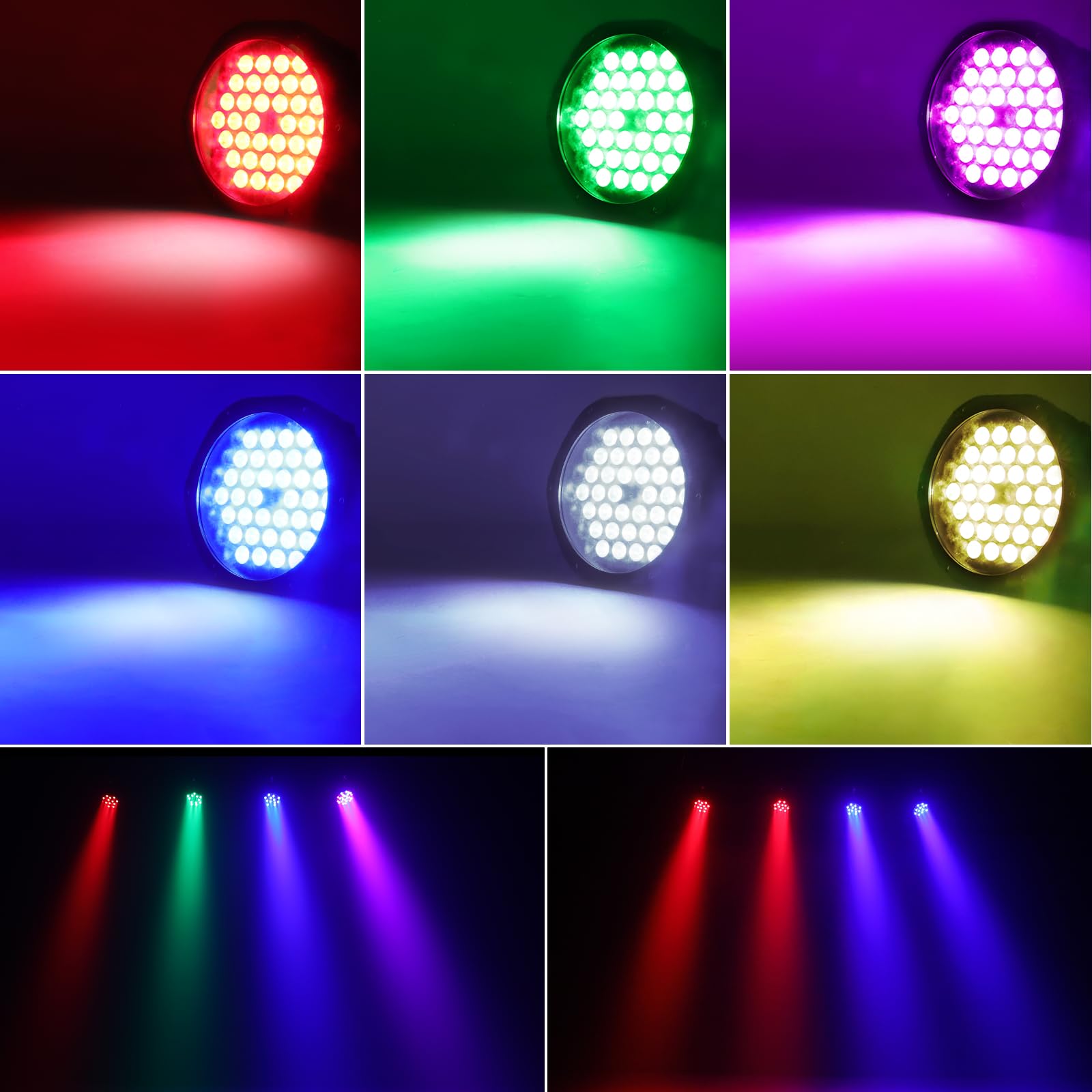 108W LED Par Strahler IP65 Wasserdichte, RGB 36 LED Bühnenlicht Outdoor D MX 3/7CH, Discolicht Partylicht für Regentage Events DJ Show Party Festivalauftritte Halloween Weihnachten