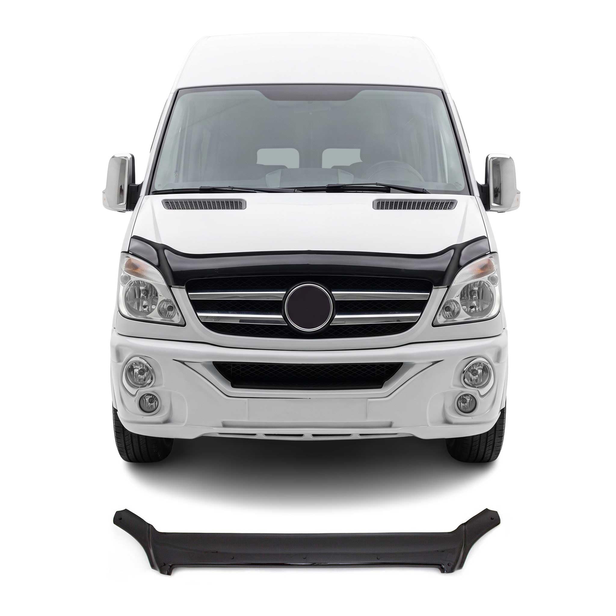 OMAC Motorhaube Deflektor Insektenschutz kompatibel Mercedes Sprinter W906 2006-2013 Dunkel