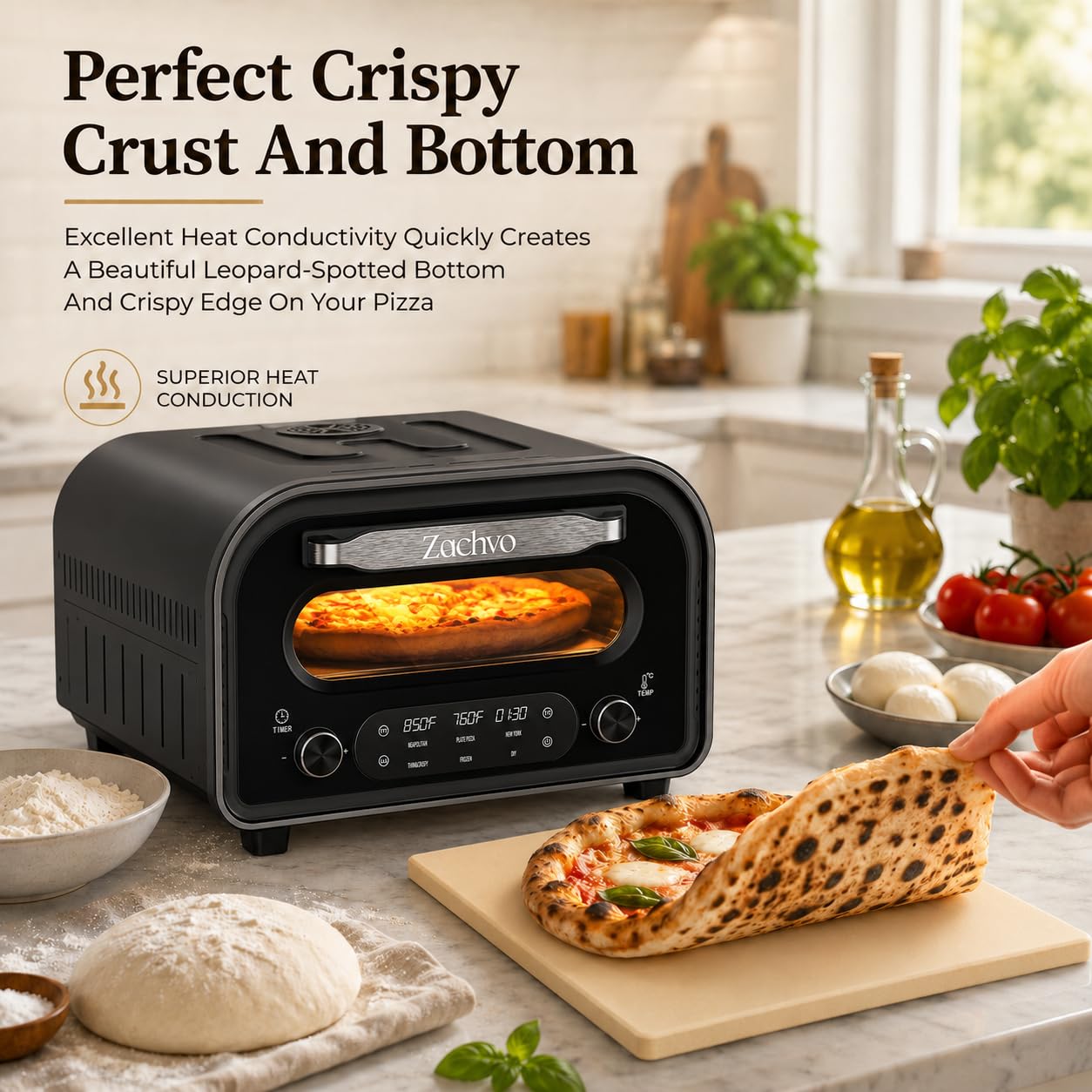 Pizzastein, 30,5 cm, robuster Cordierit-Backstein für den Innenbereich, Pizzaofen und Grill, Kochen Backstein, 450 °C, thermoschockbeständig für Brot, BBQ