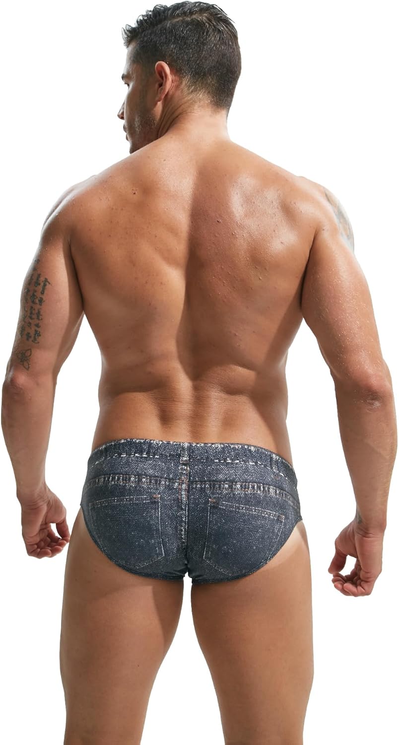 F plus R Men's Denim Print Swim Briefs - Image 6