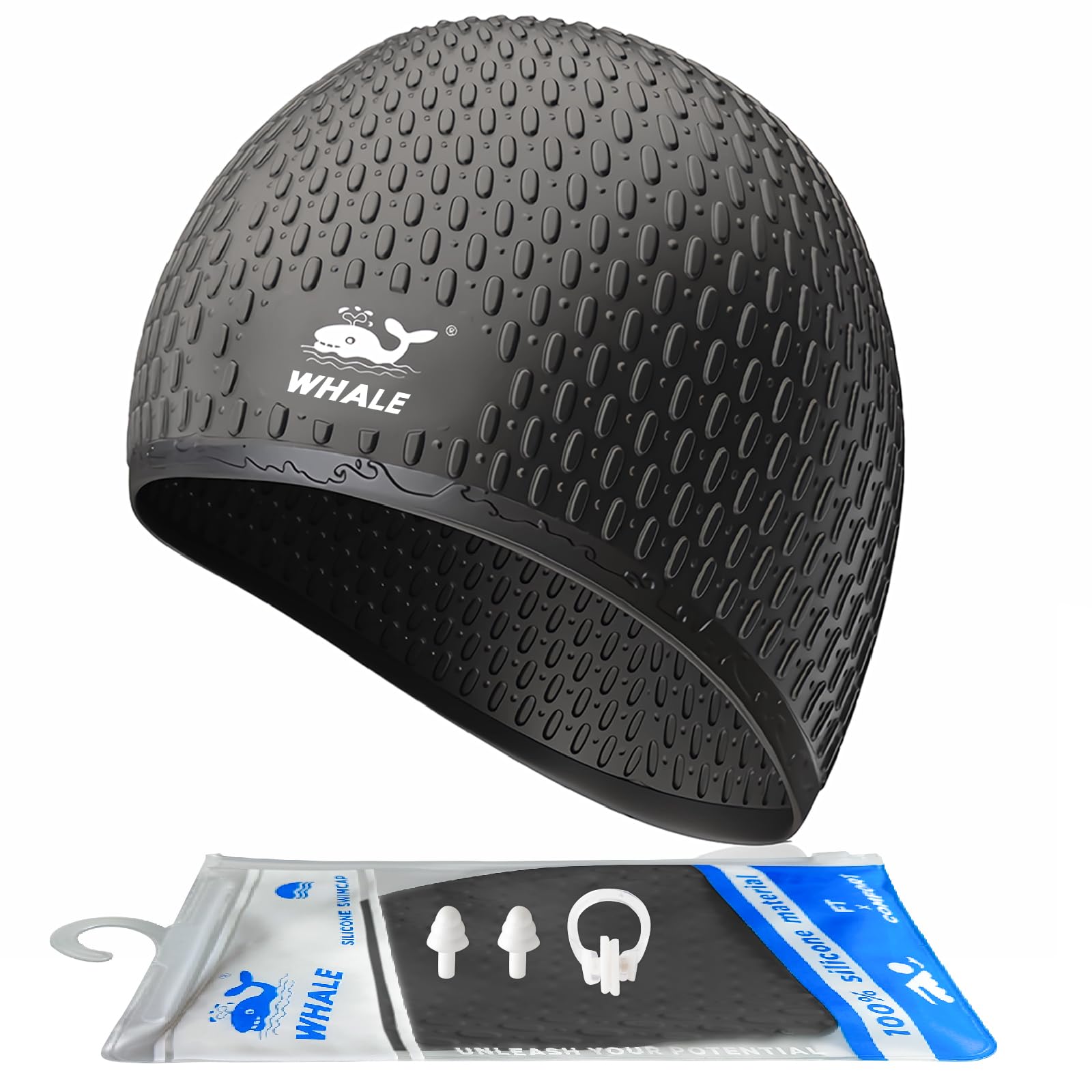 Large Swimming Cap Durable Silicone Waterproof Swimming Cap Ideal for Long Hair and Thick plaits Keep Hair Dry While Swimming