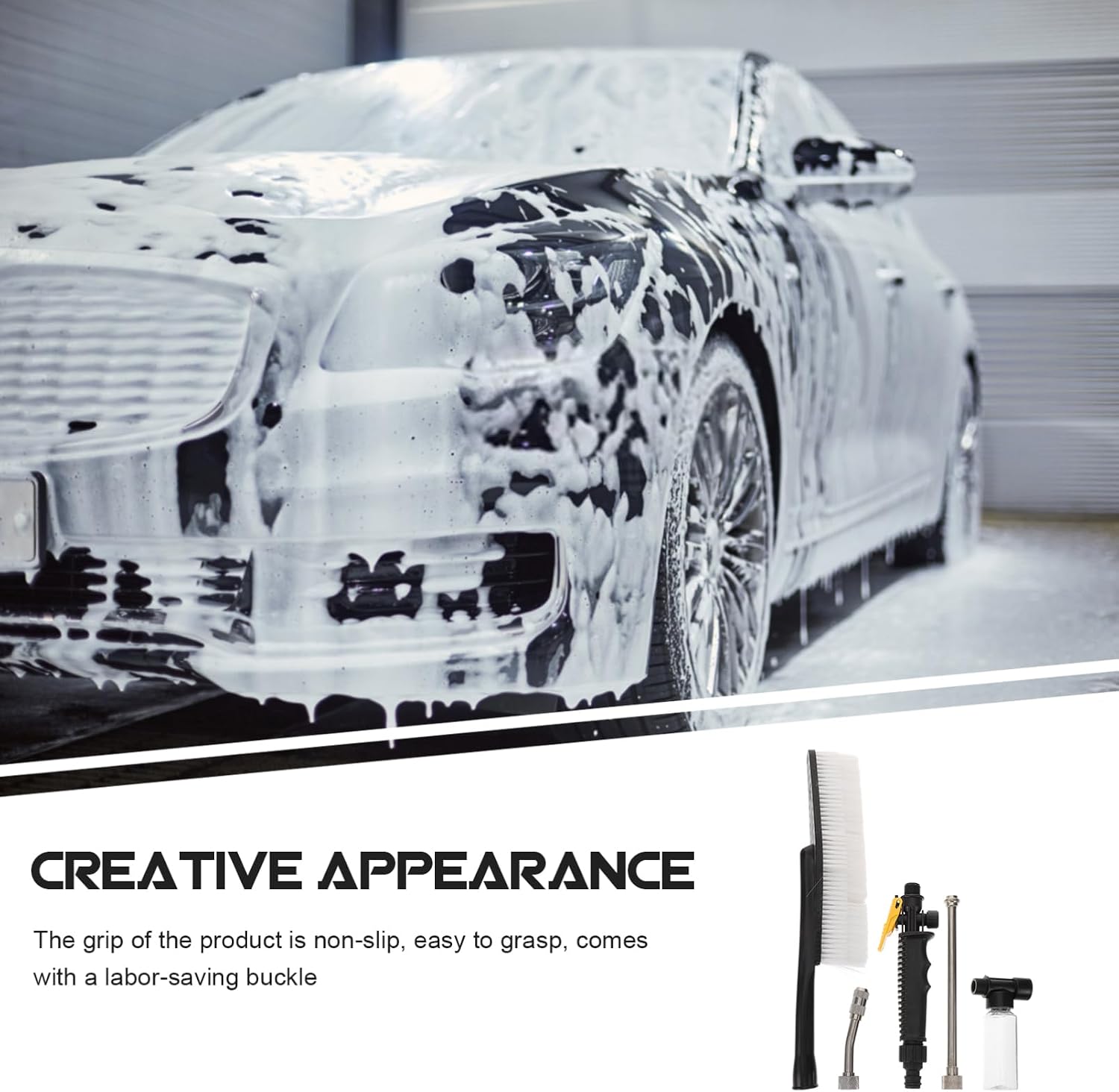 YARNOW 1set High Pressure Car Wash Water Garden Sprayer Nozzle Hose Spray Wand Non-slip Cleaning Accessories Water Spray Nozzle Sprayer